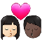 Kiss- Woman- Man- Light Skin Tone- Dark Skin Tone emoji on Samsung
